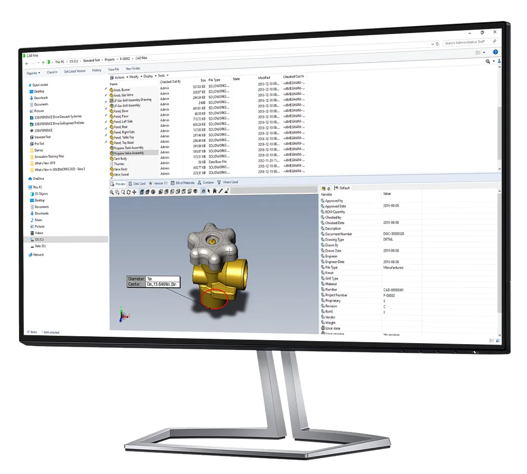 SOLIDWORKS Professional PDM Standard and scheduled tasks improves efficiency